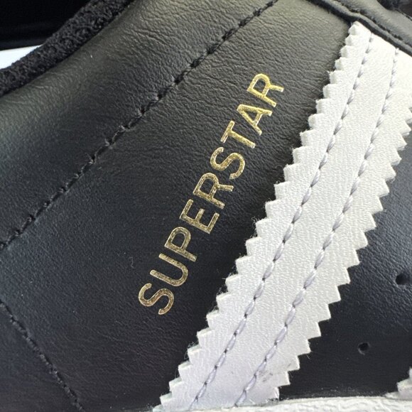 woman's Adidas Originals Superstar Black Size 8 Black & White, Like New - Picture 12 of 16